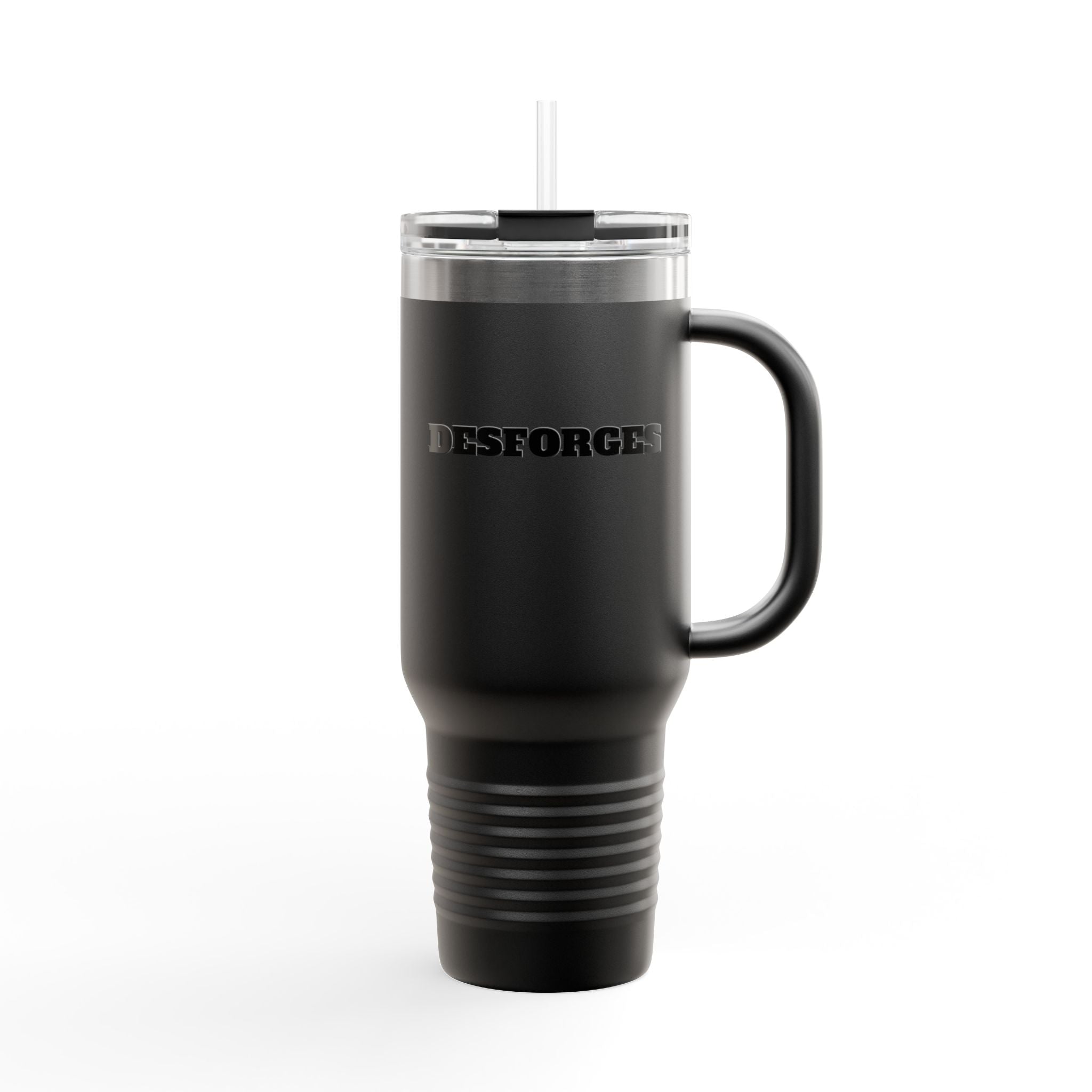 40oz Insulated Travel Mug — Durable Stainless Tumbler with Straw (Desforges)