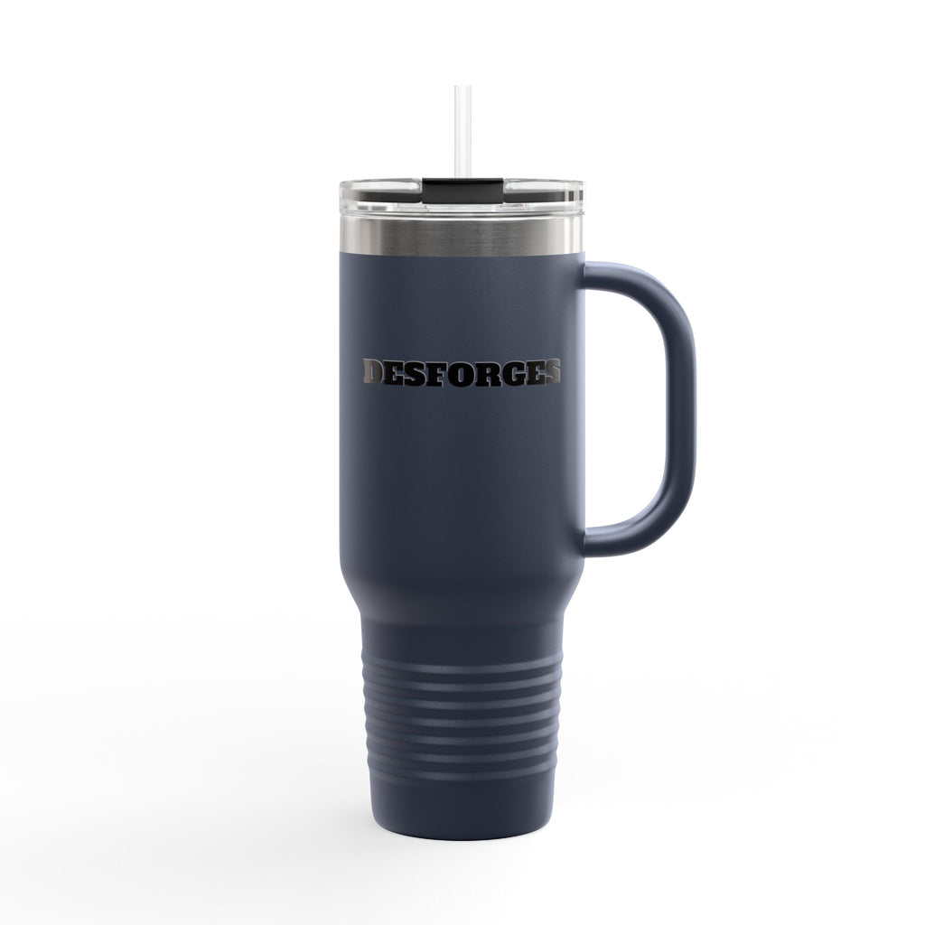 40oz Insulated Travel Mug — Durable Stainless Tumbler with Straw (Desforges)
