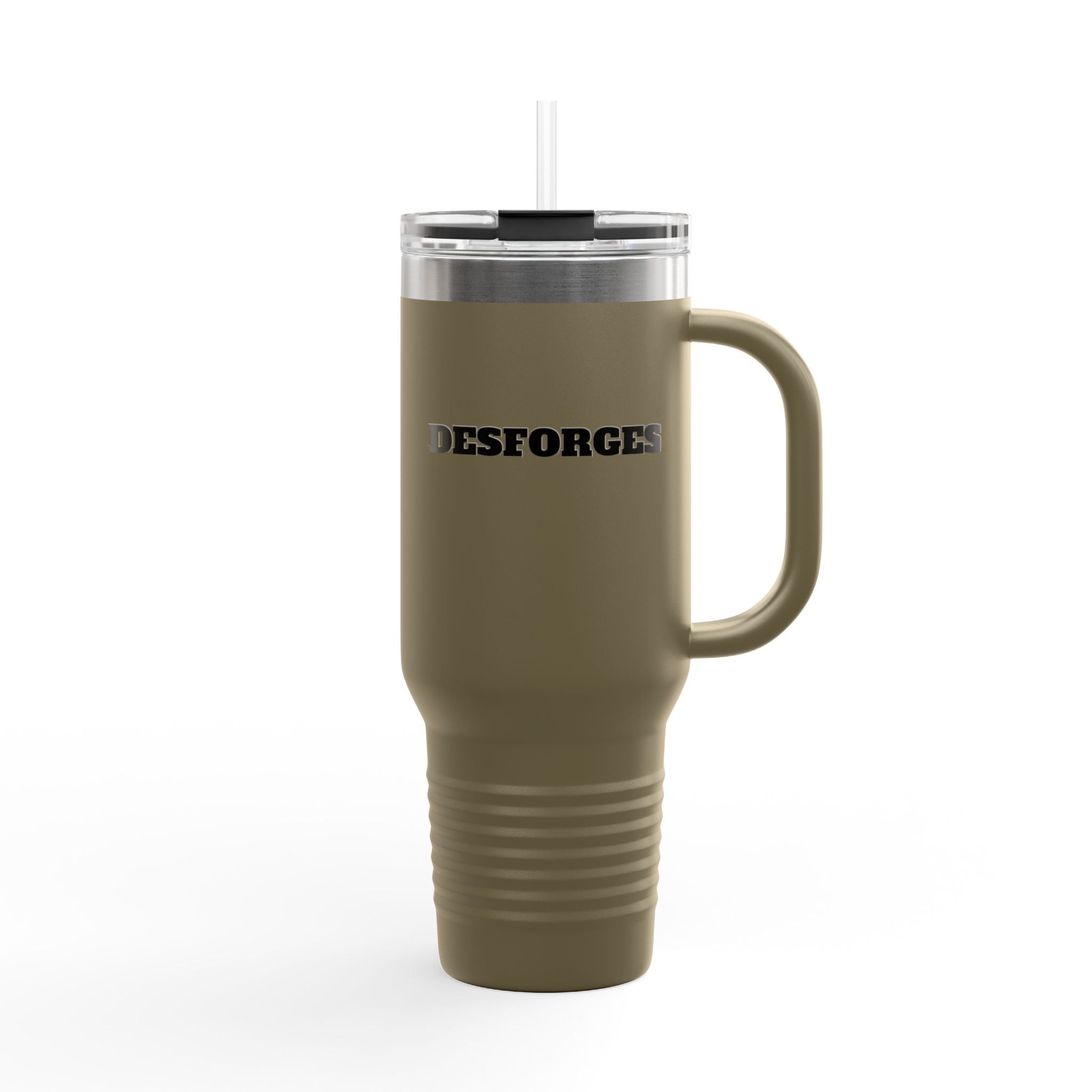 40oz Insulated Travel Mug — Durable Stainless Tumbler with Straw (Desforges)