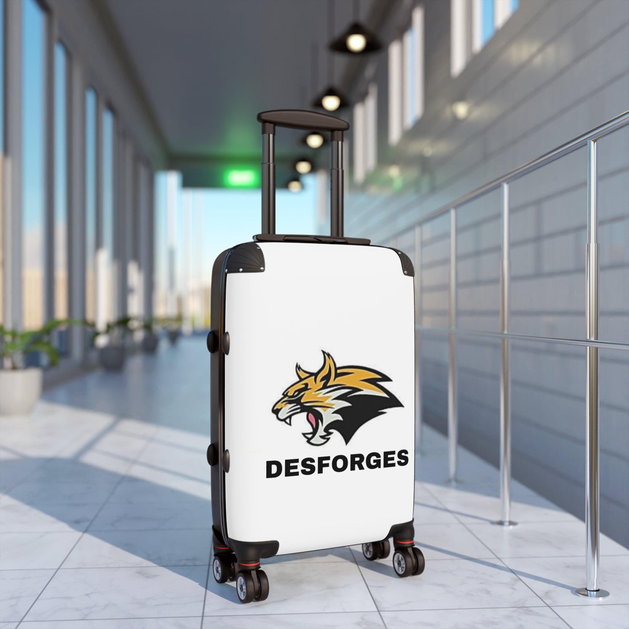 Tiger Mascot Carry-On Suitcase — Personalized "DESFORGES" Travel Luggage